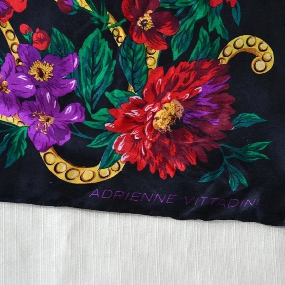 Vtg Adrienne Vittadini  Floral Scarf - Picture 5 of 8